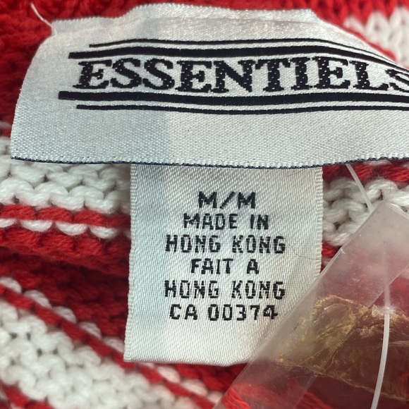 Vintage 90’s Red & White Striped NWT Knitted Vest Sz M - Picture 10 of 11